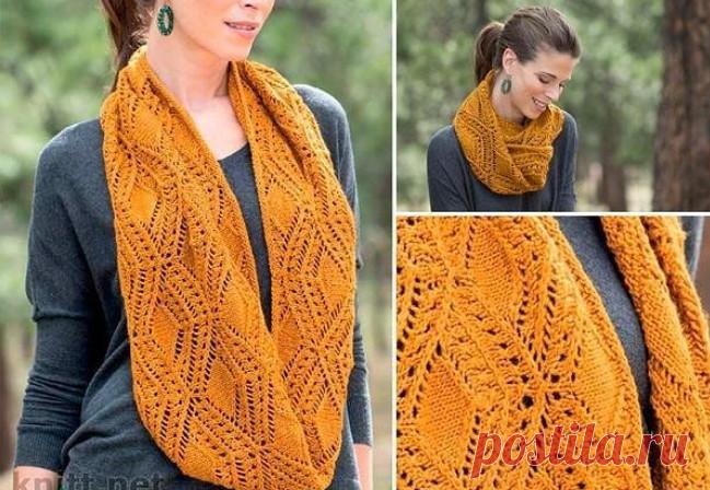 Ажурный снуд «Tanner Cowl» спицами: схема и описание... Предлагаем связать стильный снуд на весну! Предлагаем вам связать красивый ажурный и очень стильный снуд. Для этого вам потребуется: 411 м пряжи Manos Silk Blend (70% меринос, 30% шелк, 137 м/ 50 г) — 3 мотка, круговые...