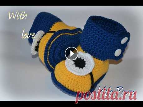 Вяжем пинетки крючком "Minions" Летние пинетки на ножку маленьким исследователям! серия "Minions"/Миньоны Пинетки нарядны и в то же время подойдут для повседневного гардеро...