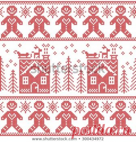 Scandinavian Nordic Christmas  seamless pattern with ginger bread, stars, snowflakes, ginger house, trees, xmas  gifts, reindeer, sleigh, snow in red cross stitch  
 Descubra esta foto y millones de fotos, ilustraciones y vectores exentos de cargos más en stock en la colección de Shutterstock. Se agregan miles de imágenes nuevas de alta calidad todos los días.