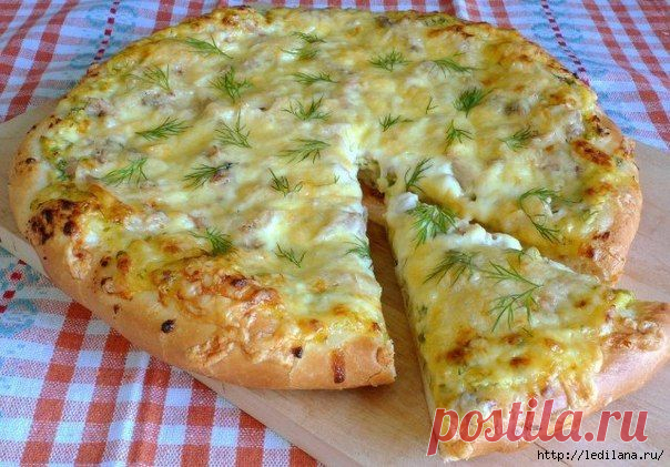 Вкусно и полезно. Открытый пирог с зеленью и творогом