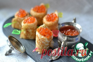Дрожжевые блины с лососем - кулинарный рецепт