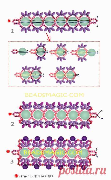 Free pattern for bracelet Delight | Beads Magic