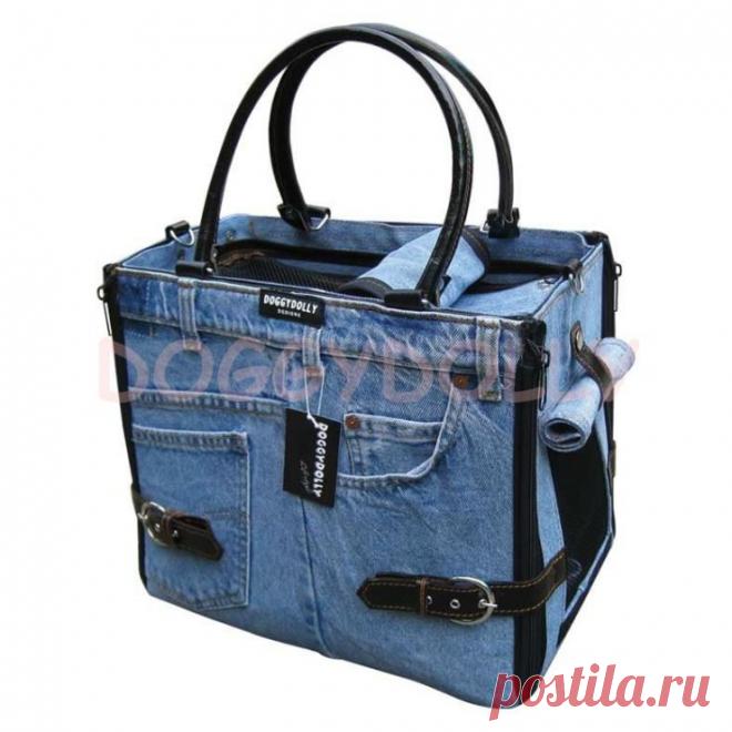 JEANSовые идеи . Переноска для кошки.