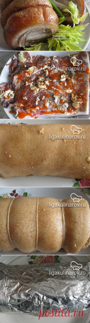 Рулет из брюшины свинины - рецепт пошаговый с фото