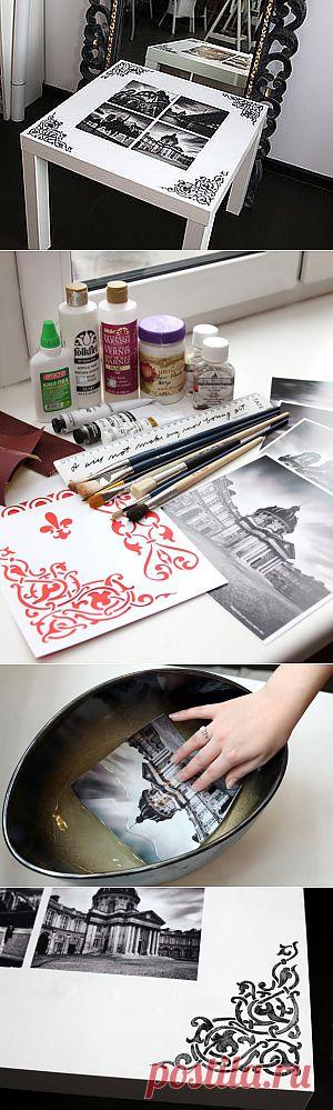 Декупаж. Как мы превратили старый стол в произведение искусства