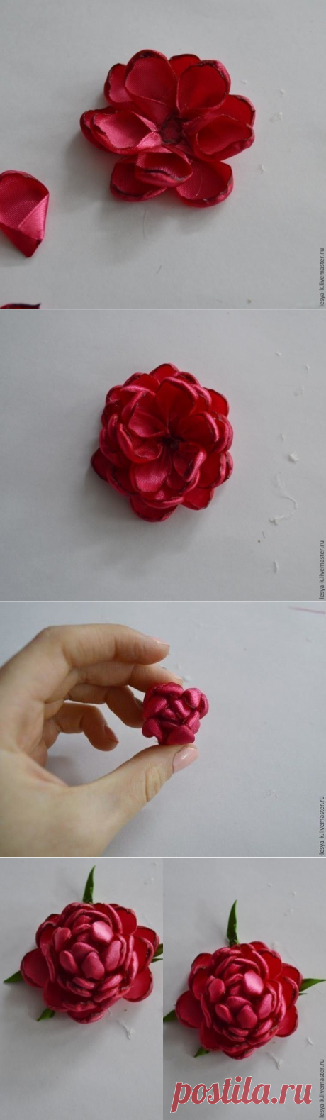 Мастер-класс по пионам вышитым лентой — Сделай сам, идеи для творчества - DIY Ideas