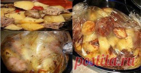 Просто возьмите рукав для запекания, картошку и мясо — и получите восхитительно вкусное блюдо