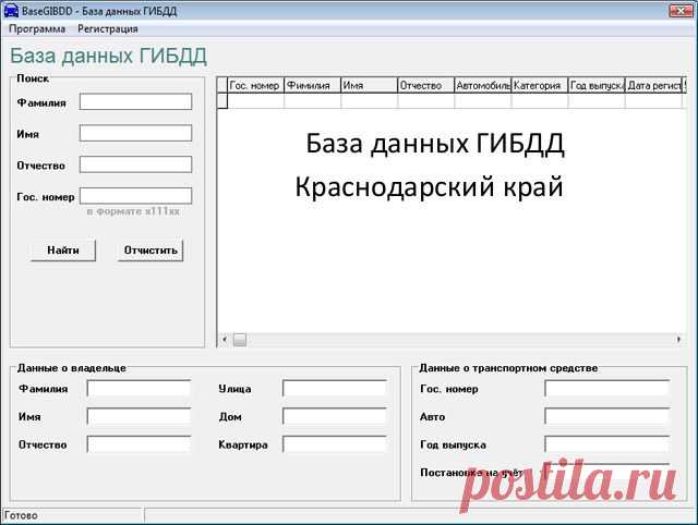 База данных ГИБДД Краснодарского края 2014. Скачать базы данных ГИБДД