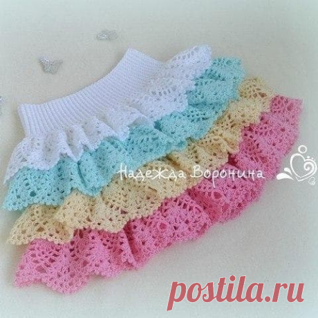 Юбочка с рюшами крючком - KNITTLY.ART