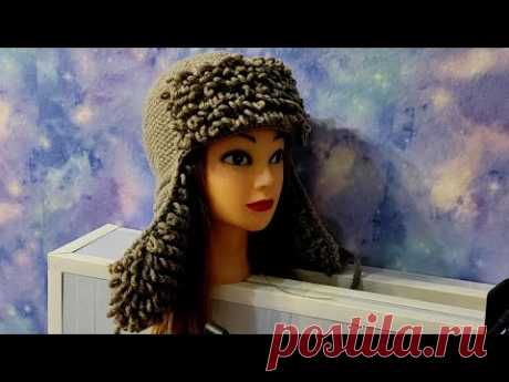 ШАПКА-УШАНКА крючком. Шапка ушанка для начинающих.