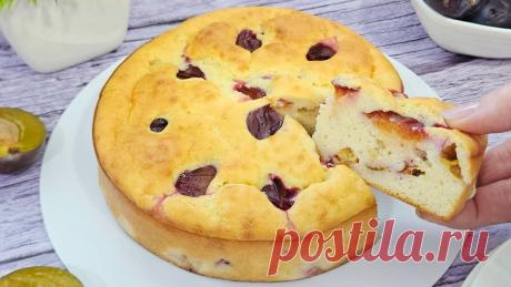 ПП ПИРОГ со сливами: простой рецепт приготовления без сахара, без глютена, без масла | Рецепты ЛАЙТ | Дзен