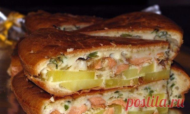 РЫБНЫЙ ЗАЛИВНОЙ ПИРОГ С КАРТОШКОЙ - Рецепты для бабушек