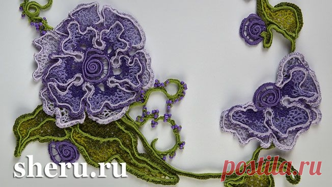 Ирландское кружево - Урок крючком 83
