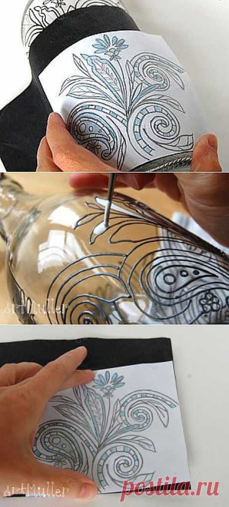 Перенесение рисунка на стекло - Ярмарка Мастеров - ручная работа, handmade