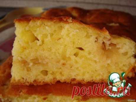 Сметанный пирог с тeртыми яблоками - кулинарный рецепт