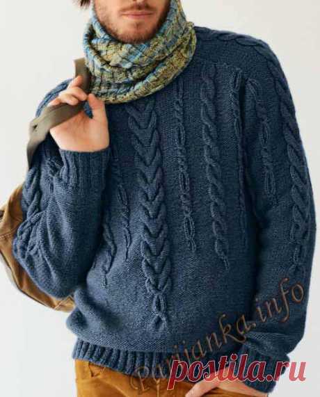 Пуловер с косами (м) 731 Creations 2013/2014 Bergere de France.