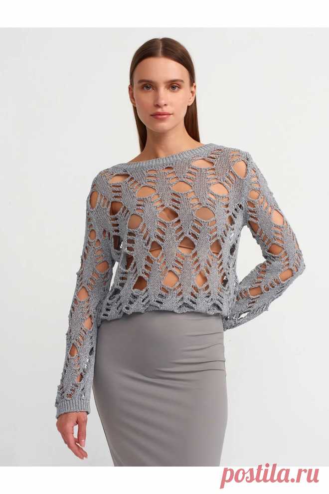 Дырявый джемпер с ромбами от Dilvin (схема узора)
