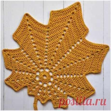 Вяжем крючком кленовый листок 🍁