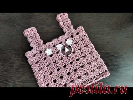 ТОП для девочки крючком. Мастер-класс / TOP for girls crocheted. Master class Топ крючком для девочки 2-2,5 годика.Расход пряжи - 55 гр. Другие МК: Помощь каналу карта сбербанка 2202 2025 2572 1860...