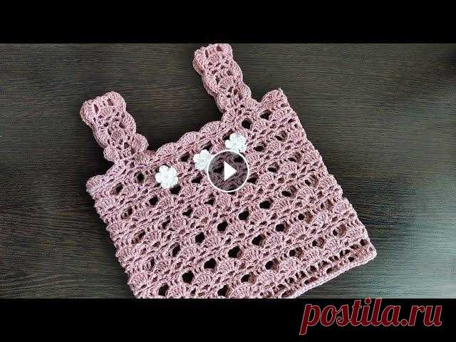 ТОП для девочки крючком. Мастер-класс / TOP for girls crocheted. Master class Топ крючком для девочки 2-2,5 годика.Расход пряжи - 55 гр. Другие МК: Помощь каналу карта сбербанка 2202 2025 2572 1860...