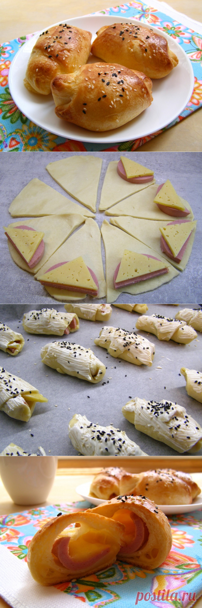 Рогалики с колбасой и сыром