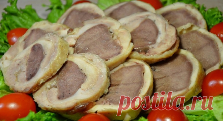 Вкуснейший рулет с языком. Аппетитная эффектная закуска Эту потрясающе аппетитную и эффектную закуску можно подать и к праздничному столу. Рекомендую всем попробовать.