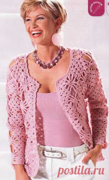 Кружевной Воздушный Жакет розового цвета - нежная и очень женственная модель