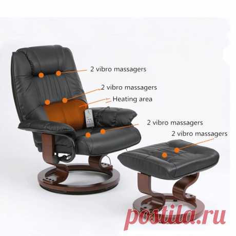 Deluxe Отдыха Медицинский Массажное Кресло и Стул Кожаный Педикюр Расслабиться Кресло с 8 Motor Массаж и Тепло Электрический Игры Стул купить на AliExpress