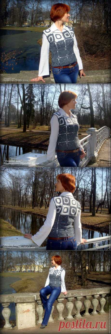 Жилет &quot;Крестики-нолики&quot; от Елены Обуховой..