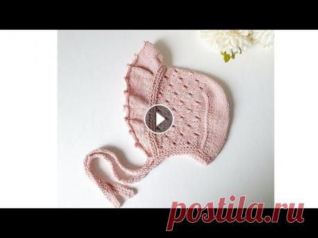 Мк красивый чепчик для малышки Для чепчика подойдет любая не толстая пряжа с примерным метражом 50г -165м Спицы №3 Размеры от 0 до года Буду рада увидеть ваши работы по #вяжусlisikn...