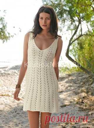 Летнее нежное платье

Вяжем спицами летнее платье нежного цвета узором 