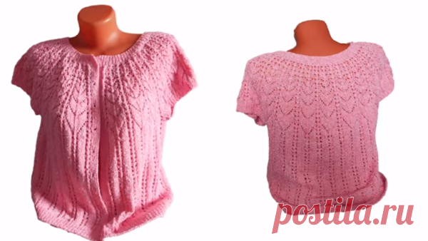 Ажурная кофточка спицами из хлопка | Дневник вязальщицы | Яндекс Дзен