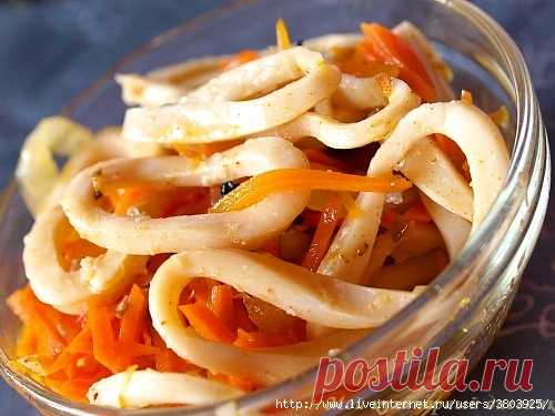 Маринованные кальмары - восхитительная закуска удивит даже гурманов...