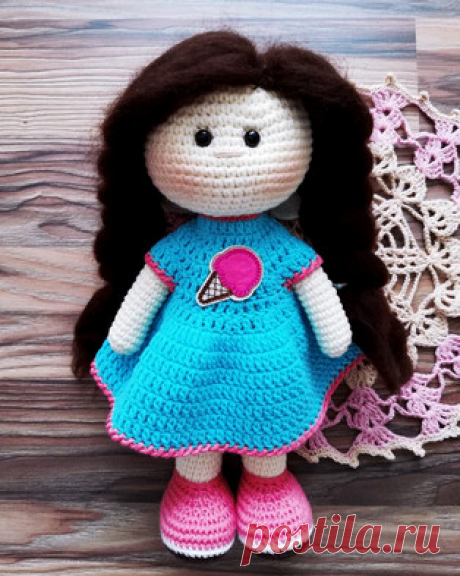Куколка амигуруми. Схемы и описания для вязания игрушек крючком! Бесплатный мастер-класс от Ольги Лукьяновой по вязанию куколки крючком. Высота вязаной куклы примерно 35 см. Для изготовления игрушки автор использова…