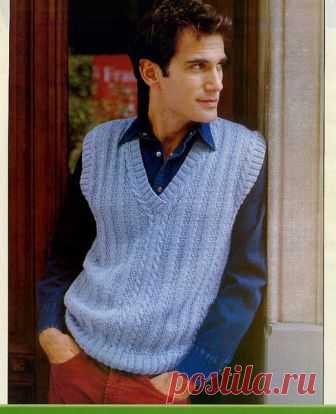 Вязание спицами - мужской жилет вязаный спицами, схемы к мужскому жилету вязаному спицами