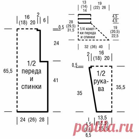 Платье с узором из снятых петель - схема вязания спицами. Вяжем Платья на Verena.ru