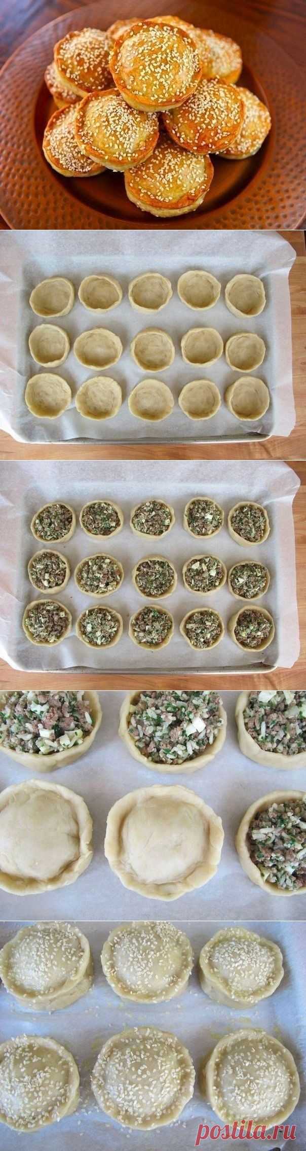 Мини - пироги с мясом и рисом