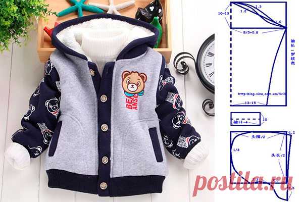 Molde para hacer una chaqueta para niño