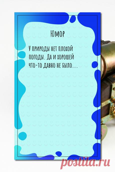 Цитата про «Юмор» — У природы нет плохой погоды. Да и хорошей что-то…