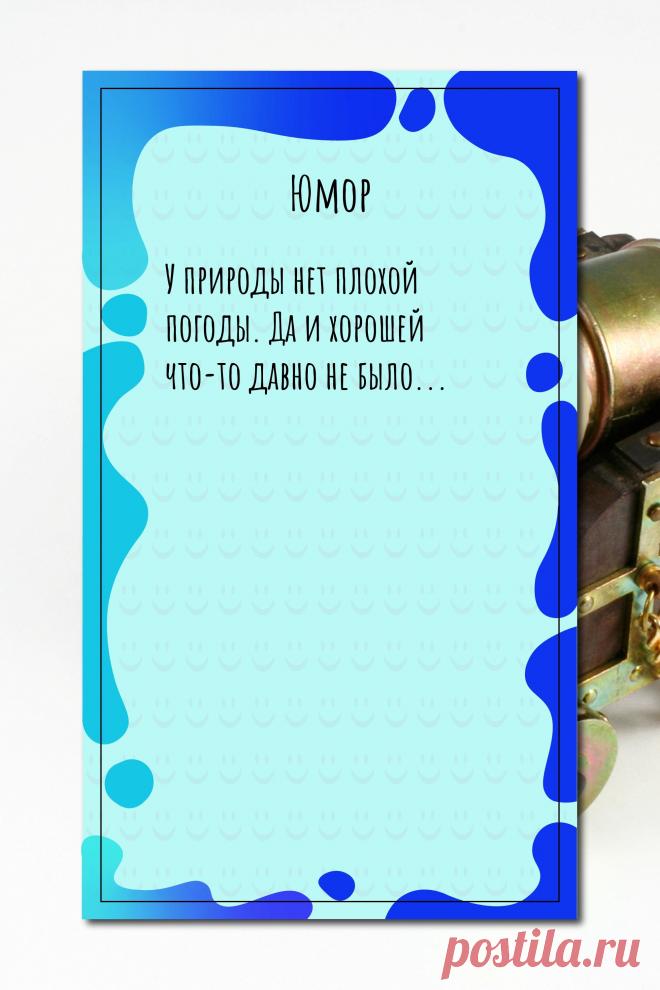 Цитата про «Юмор» — У природы нет плохой погоды. Да и хорошей что-то…