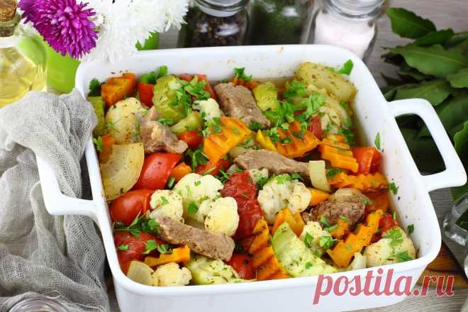 Рецепт сочной говядины с овощами в духовке | Меню недели