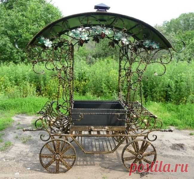 Кованые мангалы (50 фото): художественная красота и комфорт в эксплуатации