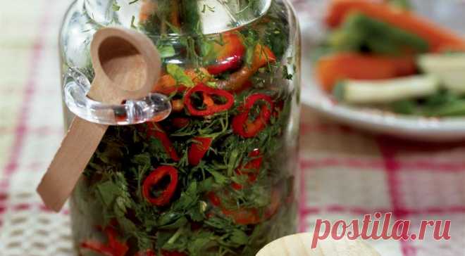 Заготовка из огородной зелени. Пошаговый рецепт с фото на Gastronom.ru