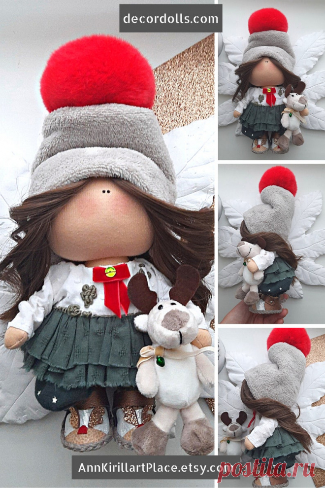 Christmas Rag Doll Winter Decoration Doll Custom Made Doll | Etsy