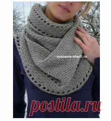 Тёплый шарф-снуд связан крючком по кругу. / Вязаные шарфы.ру