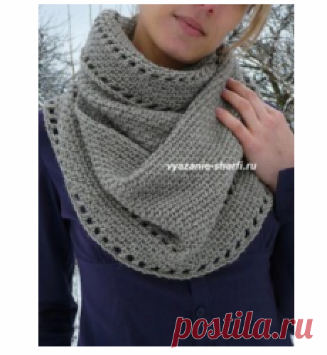 Тёплый шарф-снуд связан крючком по кругу. / Вязаные шарфы.ру