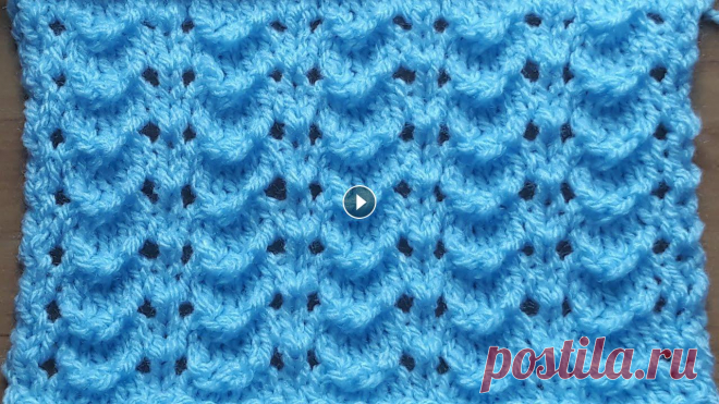 Простой и элегантный ажурный узор спицами для кардигана, джемпера, жакета . Красивый ажурный узор спицами для женских изделий....