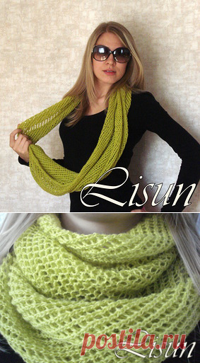 Лёгкий и воздушный снуд узором 