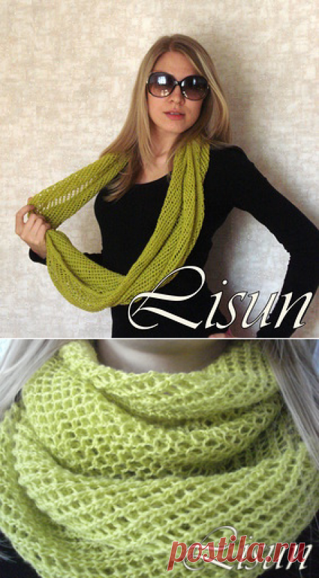Лёгкий и воздушный снуд узором "сеточка". Спицами. / Обсуждение на LiveInternet - Российский Сервис Онлайн-Дневников