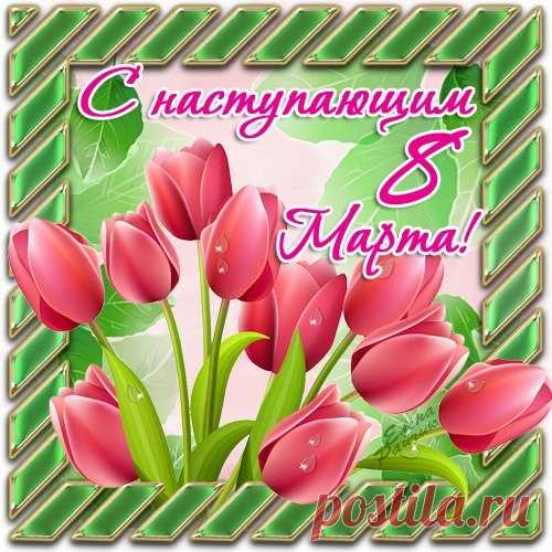 Восьмое марта наступает —
Пускай добро оно несёт,
И процветаньем удивляет,
И дарит радость и почёт!
открытки с наступающим 8 марта красивые с цветами и пожеланиями